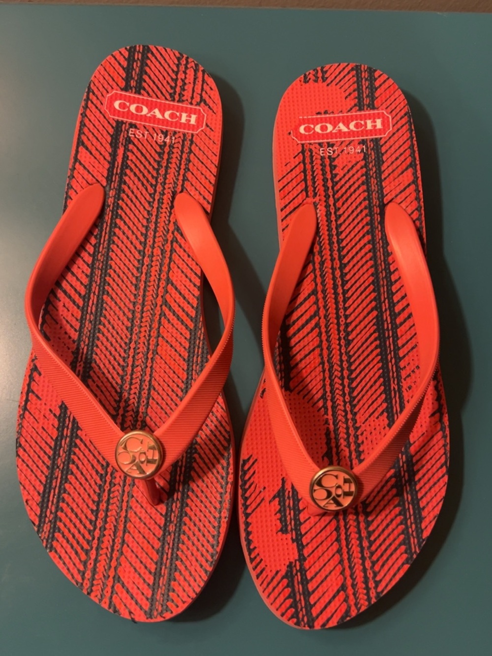 COACH Alyssa rubber flip flops